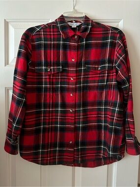 Old Navy Boyfriend Plaid Flannel Button-Up Shirt- Small